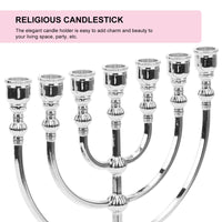 1 x RAW Customer Returns FOMIYES Hanukkah Menorah 7 Hanukkah Candle Minorah Israel Menorah Jewish Table Decoration Candle Holder For Parties Weddings Table Decoration Silver - RRP €19.85