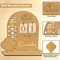 7 x Brand New Ramadan calendar made of wood, 30 day countdown DIY Ramadan calendar for children, elegant Ramadan Advent calendar Eid Mubarak, Ramadan decorative calendar for home - RRP €42.28