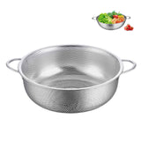 1 x RAW Customer Returns Sieve 28.5CM, Metal Kitchen Colander, Stainless Steel Sieve with Double Handles, Metal Sieve Pasta, Micro-perforated Draining Sieve, for Draining Straining Pasta Vegetables Fruit Rice, Dishwasher Safe - RRP €17.99