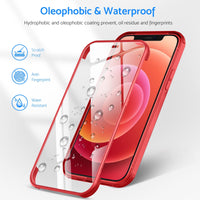 1 x RAW Customer Returns DOSNTO Double-Sided Transparent Case for iPhone 12 12 Pro 6.1 , 360 Degree Full Body Shockproof Drop Protection Transparent Phone Case Built-in Tempered Glass Screen Protector Protective Case, Red - RRP €18.14