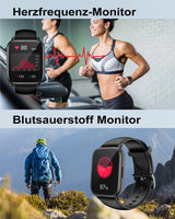 1 x RAW Customer Returns RUIMEN Connected Watch for Men Women with Bluetooth Call Smartwatch with Pedometer Heart Rate Monitor Oximeter Sport Watch for iPhone Android Waterproof IP68 Notification Weather Stopwatch Black - RRP €39.99