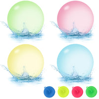 2 x Brand New Idota 4-Pack Bubble Ball, Inflatable Bouncy Balloon Max 80cm Reusable Water Balls Water Balloon Fillable with Water Beach Balls with Rope Loop for Beach Pool Garden Party - RRP €38.4