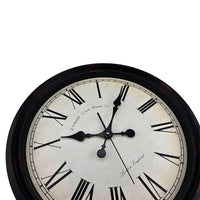 1 x RAW Customer Returns DIYZON Round Classic Wall Clock, Silent Non Ticking, 40cm Extra Large High Quality Quartz Vintage Clock, Rome Retro Decorative Clock, Battery Operated, Easy to Read for Home, Kitchen, Living Room - RRP €36.36