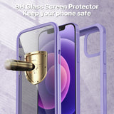 1 x RAW Customer Returns CENHUFO Privacy Case for iPhone 12 iPhone 12 Pro, 360 Degree Cell Phone Case Protective Case with Built-in 9H Privacy Tempered Glass Screen Protector Shockproof Armored Case Anti Spy Cover Outdoor Case - Purple - RRP €18.67