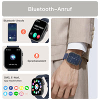 1 x RAW Customer Returns AVUMDA Smartwatch Men with Telephone Function, 2.01 Fitness Watch Smart Watch Blood Pressure, Heart Rate Monitor, Activity Tracker, Pedometer, 123 Sports Modes Sports Watches, IP68 Wristwatch for Android iOS, ZL80-L - RRP €32.39