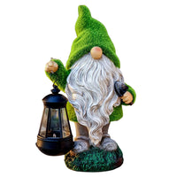 1 x RAW Customer Returns TERESA S COLLECTIONS Funny Garden Gnomes Outdoor Garden Decoration 33cm Weatherproof Figure with LED Solar Lantern Dwarf Garden Figures Made of Resin Garden Gnome Garden Decoration Garden Light for Outdoor Balcony - RRP €37.99