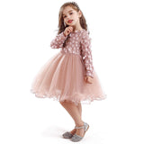 1 x RAW Customer Returns NNJXD Little Girls Lace Embroidered Appliques Princess Tutu Party Floral Dress Size 100 2-3 Years Pink - RRP €26.98