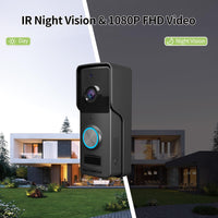 1 x RAW Customer Returns JIGATONEDA Video Doorbell WiFi Wireless Video Doorbell Battery with 1080p Camera, Smart Doorbell Chime with Two-Way Audio, 130 Ultra Wide Angle Night Vision, AI Detection IP65 Waterproof, TF Cloud - RRP €66.94