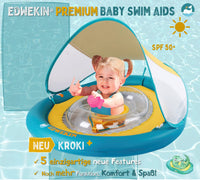 1 x RAW Customer Returns EDWEKIN Unique baby swimming seat with removable sun canopy, baby swimming ring, baby swimming aid with sun protection, swimming ring for toddlers - RRP €39.98