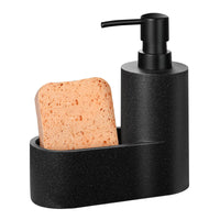 1 x RAW Customer Returns MoKo soap dispenser with sponge holder, dishwashing liquid dispenser kitchen organizer pump soap dispenser with sponge holder sink organizer dishwashing organizer for kitchen bathroom sink, gravel black - RRP €24.19