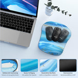 1 x RAW Customer Returns TECKNET Mouse Pad with Wrist Rest, Gel Cushion Mouse Pad and Ergonomic Memory Foam Keyboard Wrist Rest Set, Waterproof Mouse Pad for Computer and Laptop - RRP €16.31