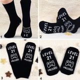 2 x Brand New RSHVSMS game socks, fun game socks, men and women anti-slip creative cotton socks, EU size 37-45, high-definition pattern, it is for game enthusiasts and players black  - RRP €20.8