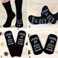 2 x Brand New RSHVSMS game socks, fun game socks, men and women anti-slip creative cotton socks, EU size 37-45, high-definition pattern, it is for game enthusiasts and players black  - RRP €55.2