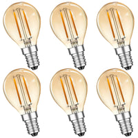 1 x RAW Customer Returns MZYOYO E14 2W LED light bulb, vintage 2W E14 LED lamp, 2W G45 2700K warm white bulb, replaces 10W incandescent lamp, light source retro lighting, not dimmable, amber, 6 pieces - RRP €16.12