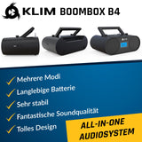 1 x RAW Customer Returns KLIM Boombox B4 Radio with CD Player 2024 Release AM FM Radio, MP3, Bluetooth, AUX, USB portable with wireless mode and rechargeable battery With remote control, Autosleep, Digital EQ - RRP €75.72