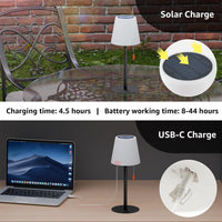 1 x RAW Customer Returns Postlucky Solar Table Lamp Outdoor Battery Table Lamp Dimmable Warm White and RGB LED Table Lamp Wireless Solar Charging USB Rechargeable Battery Table Lamp for Indoor Outdoor Garden Patio - RRP €35.99