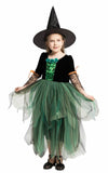 17 x Brand New Licus Witch Halloween Costumes for Girls Fairytale Carnival Cosplay Dress with Hat and Broom Green 4-6 Years - RRP €458.83