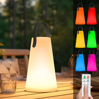 1 x RAW Customer Returns light to hope LED battery outdoor lamp with remote control dimmable table lamp wireless 8 colors warm white IP44 waterproof USB-C camping lamp for outdoors, garden, terrace, dining table, bar 12 x 20 CM - RRP €22.99