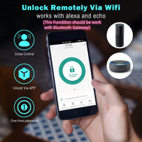 1 x RAW Customer Returns FITNATE Fingerprint Code Door Lock, Bluetooth WiFi Controllable, Electronic Lock, Touchscreen Smart Lock with Mechanical Key, App Works with Alexa, Echo, Security Guard - RRP €78.12