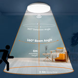 1 x RAW Customer Returns Matane LED ceiling light with radar motion detector, 18W ceiling lamp with remote control, IP54 waterproof bathroom lamp motion sensor, 4000K white for hallway, stairs, toilet, garage, basement, balcony 22cm - RRP €33.26