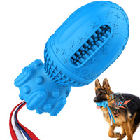 1 x RAW Customer Returns MASBRILL Dog Toy Indestructible, Chew Toy for Aggressive Chewers, Squeaky Dog Toy for Small Medium Dogs Natural Rubber Toy for Teeth Cleaning - Blue - RRP €7.66