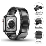 1 x RAW Customer Returns LULULOOK Stainless Steel Bracelet Compatible with Apple Watch Strap 41mm 40mm 38mm for Men Women, Strong Magnetic Metal Loop Replacement Band for iWatch Series 9 8 7 SE 6 5 4 3 2 1 Black  - RRP €25.99