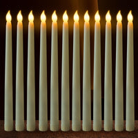 1 x RAW Customer Returns FAEFTY Led Taper Candles Flickering Flame, 12 Pack Electric Candles, Flameless Candles Table Candles, Battery Operated LED Candles Long for Christmas, Parties, Weddings Ivory  - RRP €38.25