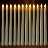 1 x RAW Customer Returns FAEFTY Led Taper Candles Flickering Flame, 12 Pack Electric Candles, Flameless Candles Table Candles, Battery Operated LED Candles Long for Christmas, Parties, Weddings Ivory  - RRP €38.25