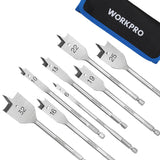 1 x RAW Customer Returns WORKPRO 8-piece flat milling drill set, 1 4 hexagon shank, 6mm 10mm 13mm 16mm 19mm 22mm 25mm 32mm, length 152mm, flat milling cutter for wood with storage bag - RRP €16.39