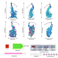 1 x RAW Customer Returns GMMG Diamond Painting Bookmarks 6 Pieces 5D DIY Diamond Painting Bookmarks Bookmark Peacocks Book Markers Set Rhinestone Bookmarks for Page Marking - RRP €12.1