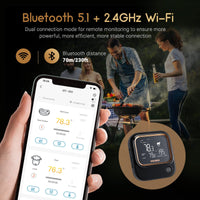 1 x RAW Customer Returns Bluetooth Wi-Fi Barbecue Thermometer, INKBIRD IBT-26S Kitchen Thermometer, APP Control, Temperature Alarm and Timer, Rechargeable, 4 Probes, for Meat and Oven BBQ Food 2.4G , Digital - RRP €79.99