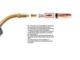 1 x RAW Customer Returns ELCAN 10 copper contact tips M8x30x10mm for 36kd and 501D torch 0.8 1.0 1.2. Welding gun consumables and accessories. 1.0mm mig mag wire welding torch nozzles - RRP €10.95