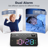 1 x RAW Customer Returns ANJANK Digital Alarm Clock with Radio, 6.5 Large Colorful Display for Kids, Teens, Day Weekend Dual Alarm, 0-100 Brightness Dimmable, Bedside Alarm Clock with USB Charging Port - RRP €26.62