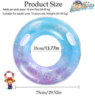 22 x Brand New NC Swimming Ring for Adults, Swimming Ring with Handle, Mermaid Shaped Swimming Ring with Star Sequins, Inflatable. - RRP €448.8