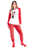 1 x RAW Customer Returns Disney Pajamas Women with Cuddly Socks Set Characters Stitch Gift Set White Red Minnie, S  - RRP €31.73