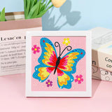 46 x Brand New Diamond Painting Children With Frame, Butterfly Diamond Painting Pictures Children 6 7 8 9 10 11 12 Years, Craft Set Diamond Painting Creative Gifts for Girls and Boys, Home Wall Decor 18 x 18 cm - RRP €510.14