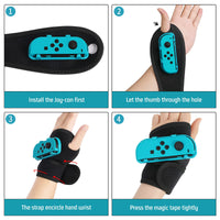 1 x RAW Customer Returns inRobert Wristband for Nintendo Switch Joy-con Controller, Compatible with Just Dance 2024 2023 2022 2021 2020 2019, 2-Piece Adjustable Sticky Wristband, Fits Adults Red and Blue  - RRP €17.23