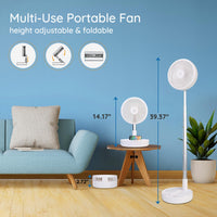 1 x RAW Customer Returns Primevolve Battery Powered Fan, Portable Rechargeable USB Standing, Table and Desk Fan with Adjustable Height, 4 Speed Settings, Black, 7.7 Inch. - RRP €34.27