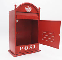 1 x RAW Customer Returns Funerom Wall Mounted Vintage Metal Mailbox 9 x 5.9 x 14.8 Rustic Red - RRP €49.18