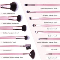 2 x Brand New Brush Set Makeup Professional Cosmetic Make Up Brush Makeup Brush Set for Foundation Concealer Powder Blush Eyeshadow, 14 Pieces, Pink - RRP €23.56