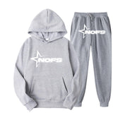 1 x RAW Customer Returns NOFS Streetwear Tracksuit Jogging Suit for Men Corteiz Tracksuit Letters Print Lose Sweatshirts and Jogging Pants Y2K Hip Hop Streetwear Unisex Sweater Top and Trapstar Sweatpants, Gray - RRP €24.0