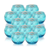 1 x RAW Customer Returns GoMDSA Blue Votive Candle Holders, Mercury Glass Tealight Holders, Set of 12, Glass Tealight Holders for Wedding, Party, Home Decoration - RRP €26.21