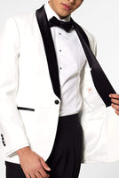 1 x RAW Customer Returns OppoSuits Formal Outfit for Men - Premium Tuxedo - Tailored Outfit - White and Black - Includes Blazer, Pants and Bow Tie - RRP €99.95