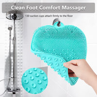 1 x RAW Customer Returns Foot brush scrubber massager shower with suction cup silicone, foot bath with massage thick plastic foot basin, foot bath massager for pedicure, relaxation and detox dianGreen  - RRP €8.02