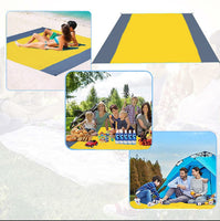 18 x Brand New Mnixy Waterproof Polyester Picnic Blanket, Yellow Grey, 210cm x 200cm - RRP €237.96