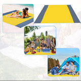 5 x Brand New Mnixy Waterproof Polyester Picnic Blanket, Yellow Grey, 210cm x 200cm - RRP €66.1