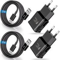 1 x RAW Customer Returns 2-Pack USB Charger, Fast Charger with 2M Charging Cable, Type C Mobile Phone Power Supply Adapter for Samsung Galaxy A13 A14 A20e A23 A32 A33 A34 A40 A51 A53 S8 S9 S10 S20 S21 FE Ultra Plus Z Flip3 Z Fold2 5G - RRP €17.75