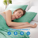 1 x RAW Customer Returns HOMFINE cooling pillowcase set of 2 - 50x75 cooling mat for people, cooling pillows, night sweats, super soft side sleeper pillowcase, Arc-Chill cooling fiber double-sided, cooling summer, green - RRP €24.99