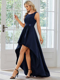 1 x RAW Customer Returns Ever-Pretty Women s Formal Dress High-Low Sleeveless Round Elegant Formal Dress Navy Blue 40 - RRP €39.34