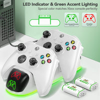 1 x RAW Customer Returns Xbox Controller Charging Station with 2x 4800mWh 2x 2000mAh Rechargeable Battery for Xbox One Xbox Series X S Elite, Xbox One Controller Charging Station with Xbox Battery for Xbox Series One Controller, white - RRP €34.99